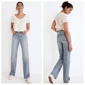 Madewell The Perfect Vintage Straight Jeans Applefield Wash Side Slit Edition 26